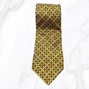 Ermenegildo Zegna Gold Geometric 100% Silk Tie, OS‎